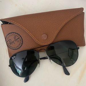 Authentic black Ray Ban aviators